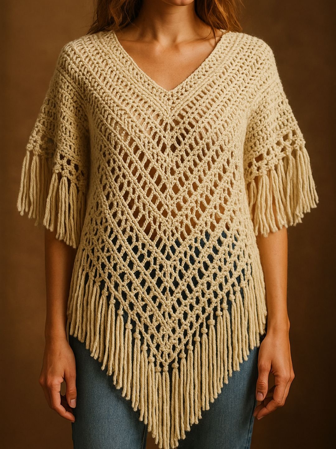 poncho-crochet-flecos-otono-invierno-2025